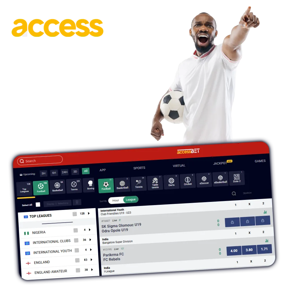 Accessbet is a sports betting website in Nigeria.
