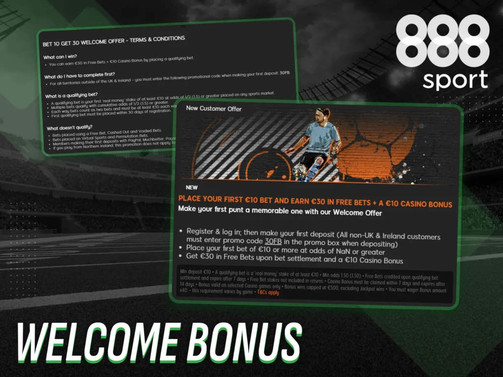 Sign up with 888Sport Nigeria and claim your welcome bonus.