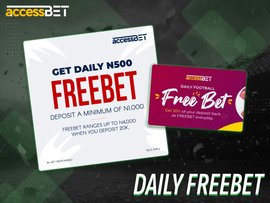 Enjoy daily freebet offers available for AccessBet users.