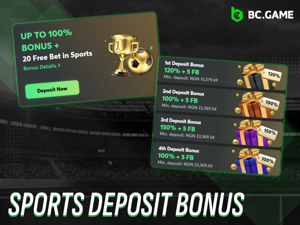 Claim a special deposit bonus for sports betting at BC Game.