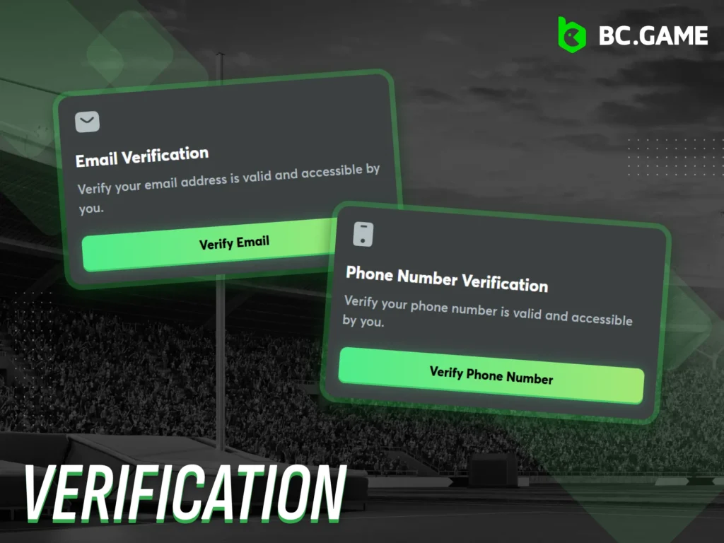 Verify your account to access all BC Game functionalities.