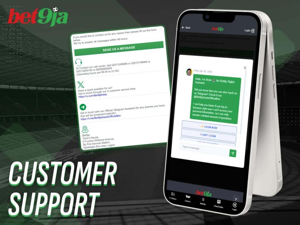 Rate Bet9Ja’s customer service based on app interactions.