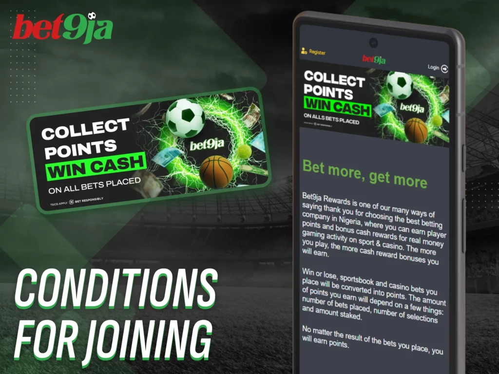 Fulfill all conditions to join Bet9Ja's VIP program.