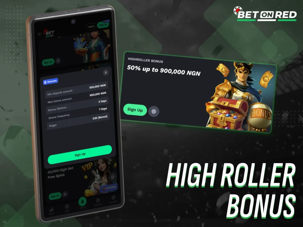 Unlock the High Roller Bonus in the Betonred app for large deposits.