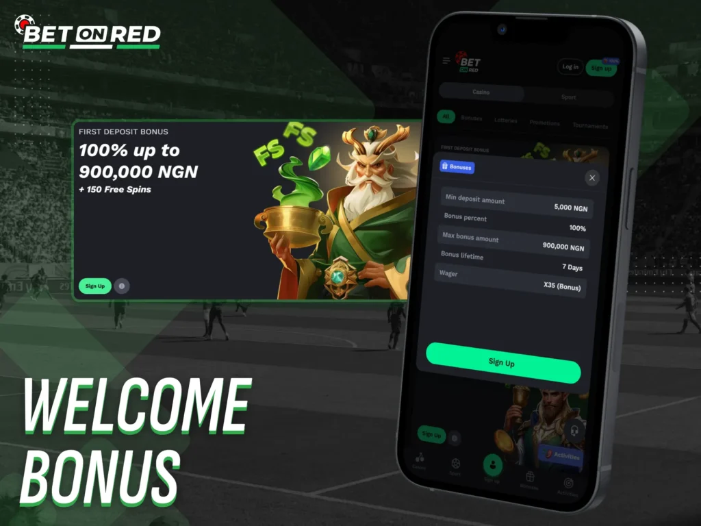 Get a welcome bonus when you first join Betonred through the app.