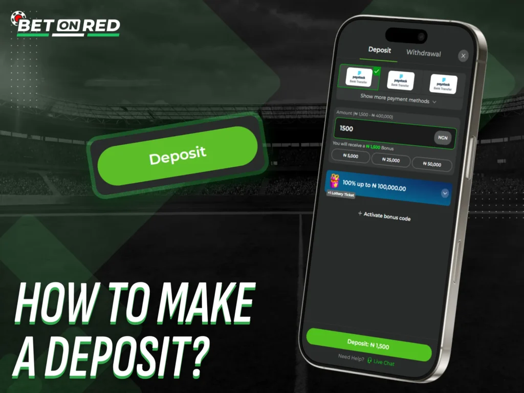 Use Betonred app to deposit funds with ease and security.