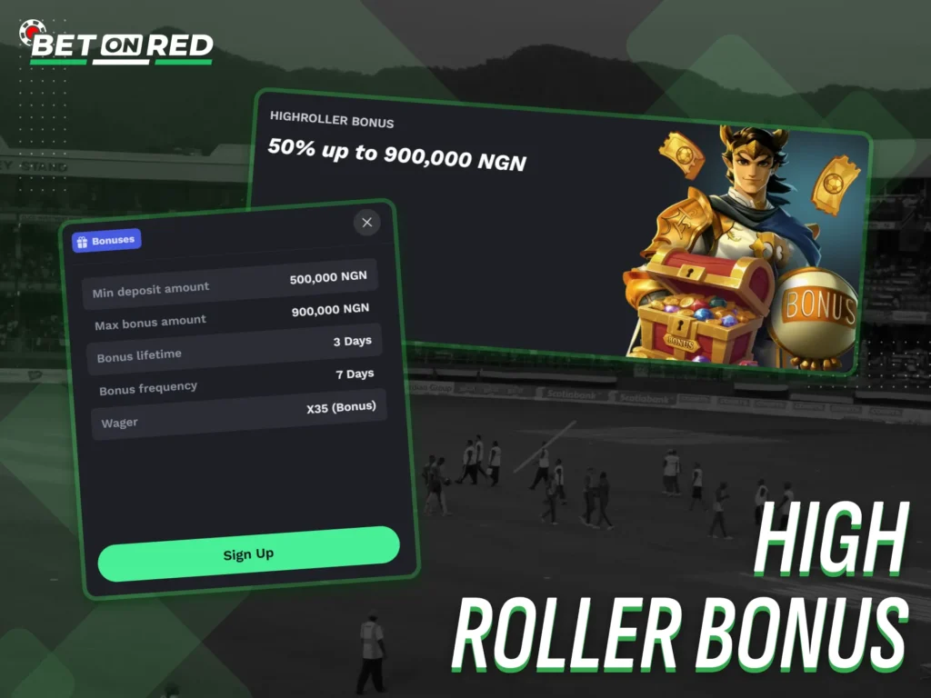 Enjoy the High Roller Bonus for larger deposits on Betonred.