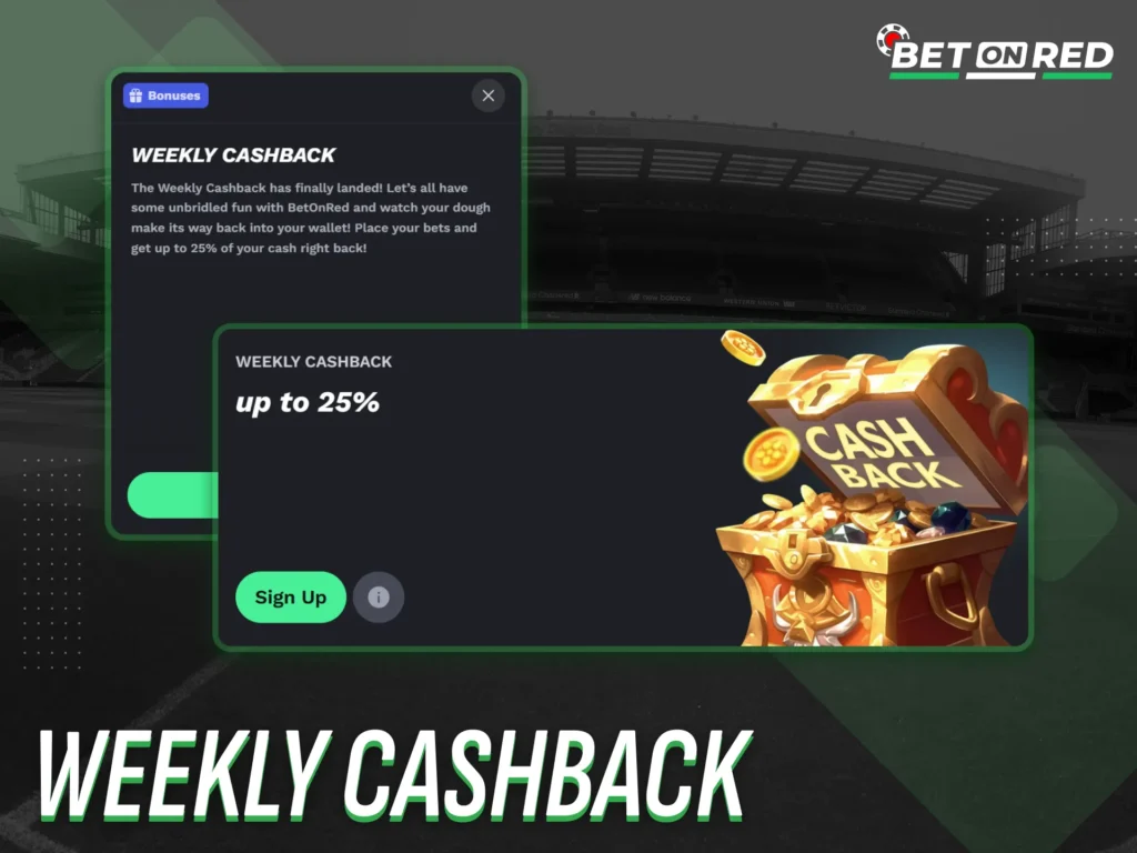 Receive Weekly Cashback on your net losses at Betonred Nigeria.