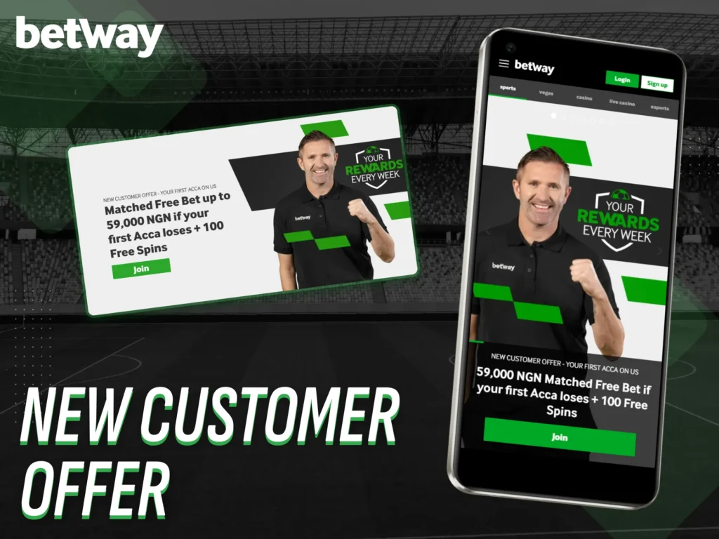 Claim the new customer offer when registering via the Betway app.