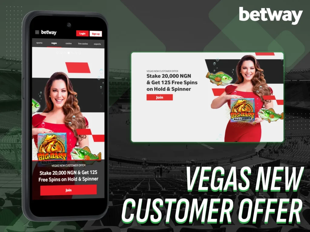 Activate the Vegas welcome offer through the Betway mobile app.