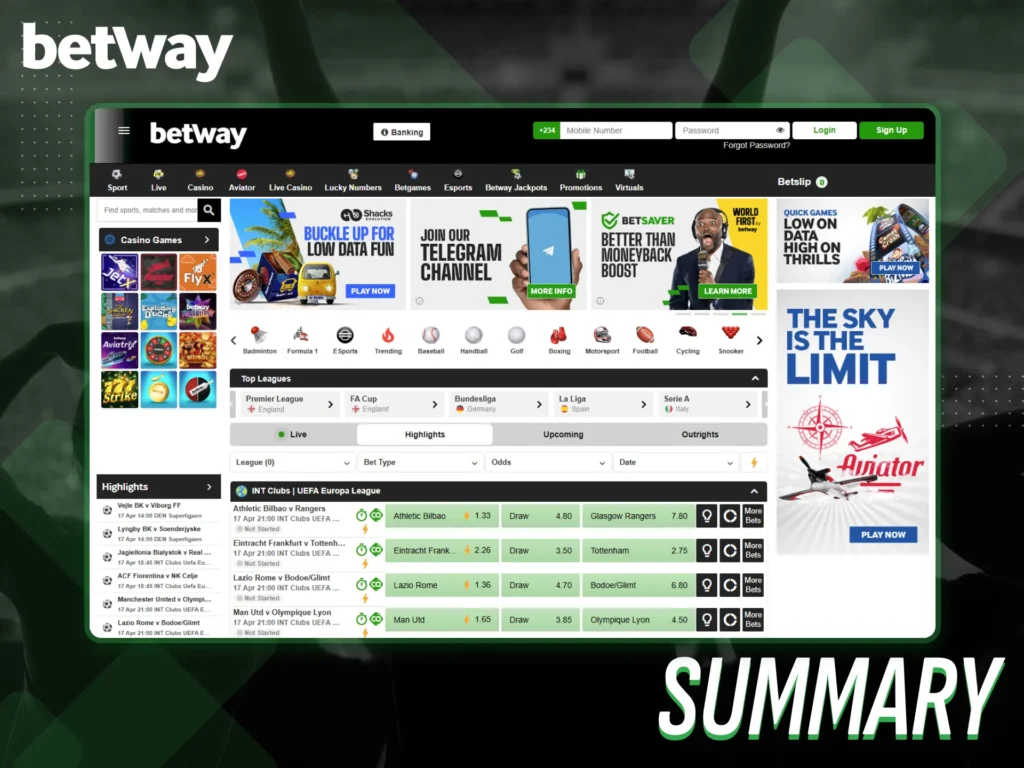 Explore the full summary for a complete view of Betway Nigeria services.
